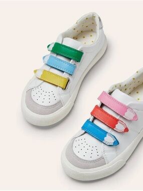 Mini Boden Rainbow Crayon Velcro Straps Sneakers Sz 28/11